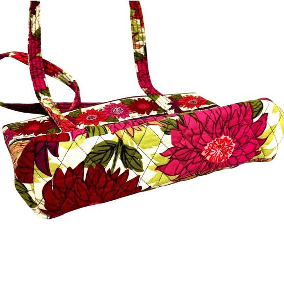 Vera Bradley Purse Quilted Cotton pink green floral double straps shoulder bag - Picture 7 of 10